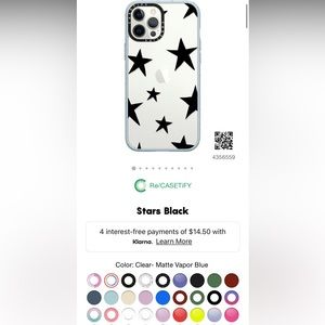 BRAND NEW iPhone 12 Pro Max Casetify Case - Black Stars in Matte Vapor Blue